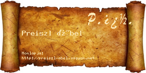 Preiszl Ábel névjegykártya