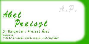 abel preiszl business card
